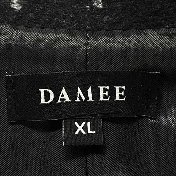 Damee Coat Abstract Painting 3 Button Half Black Half Multi XL Pockets Jacket - Picture 5 of 15